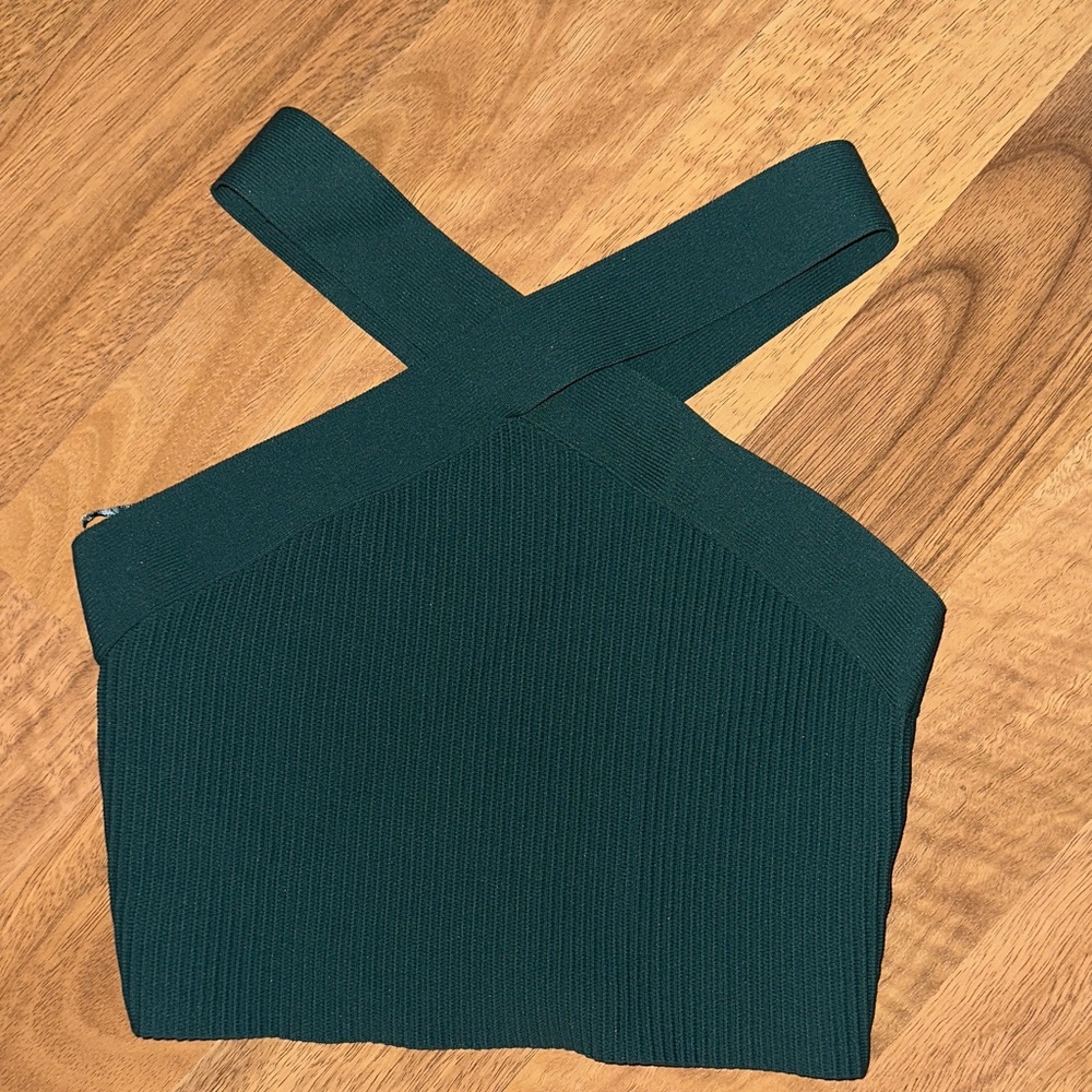 Sincerely Jules Forest Green Cross-Strap Tank Top